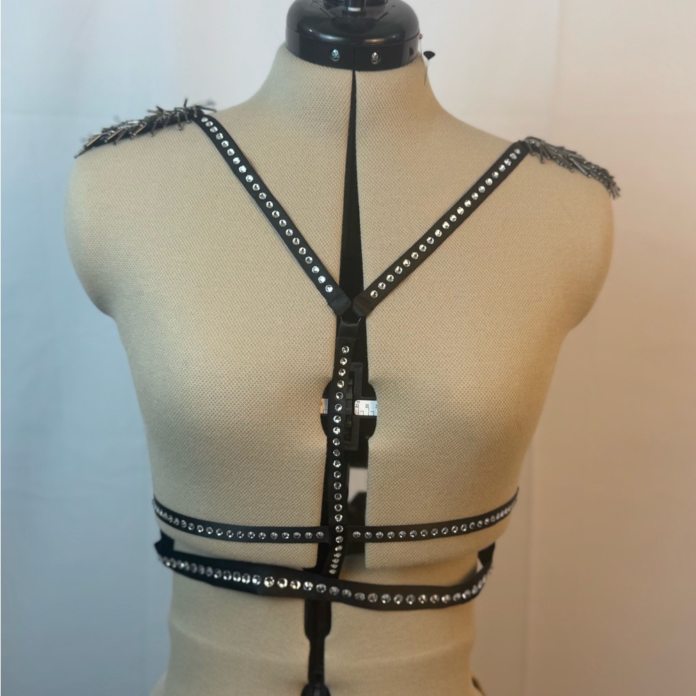 Victoria’s Secret Black Strappy Harness with Silver Accents